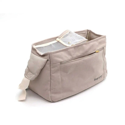 Sac de transport teckel nain beige rosé 