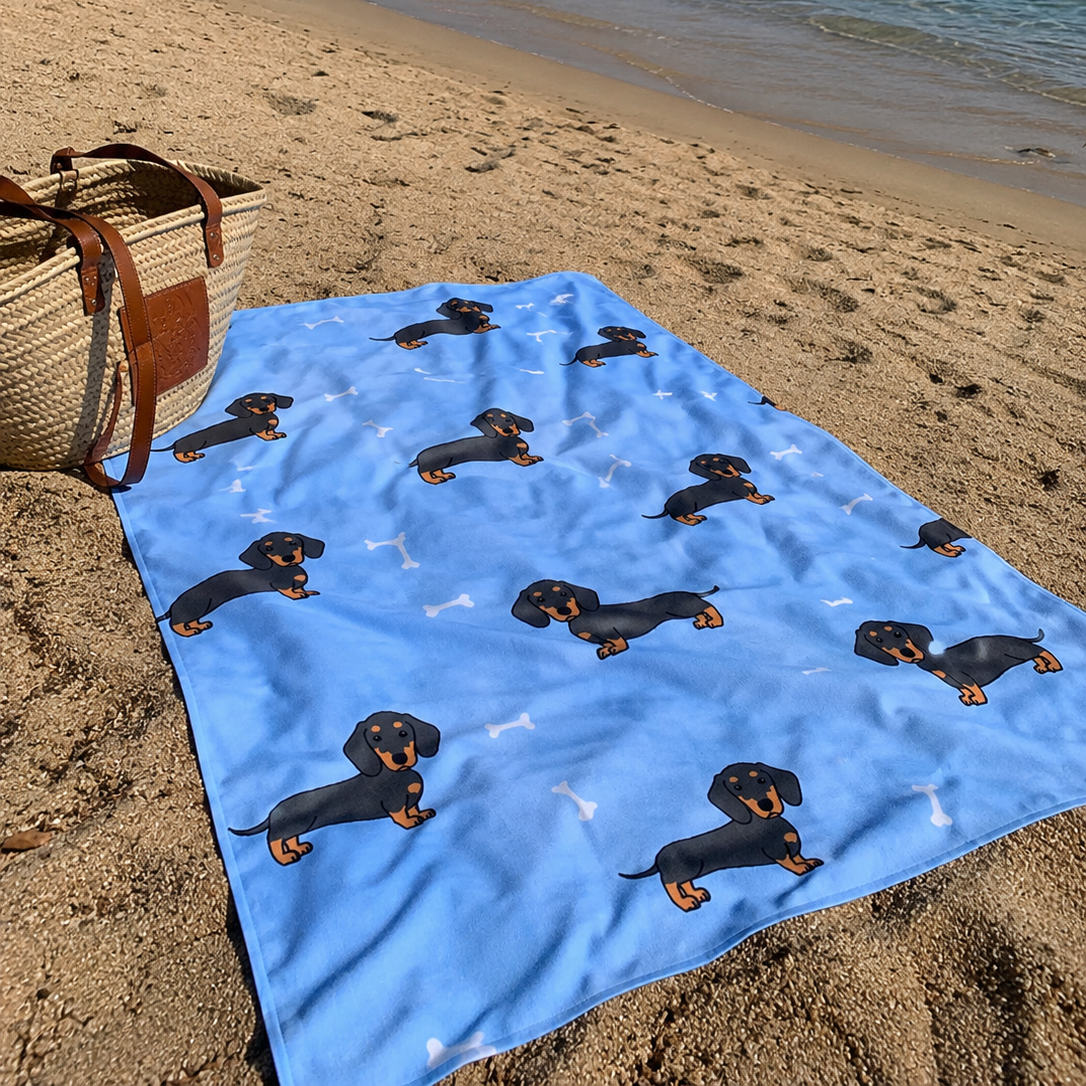 Serviette de plage teckel 