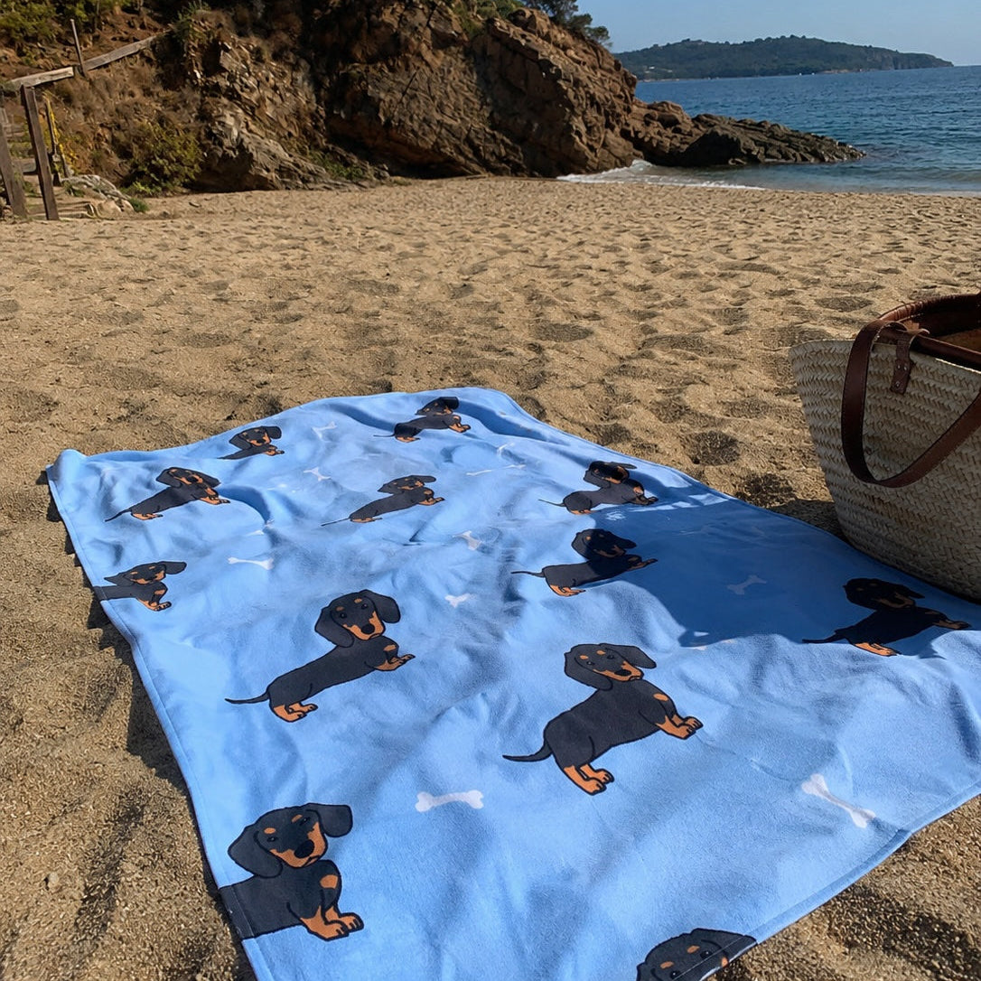 Serviette de plage teckel
