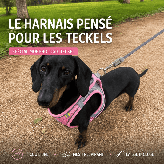 Harnais Teckel Rose